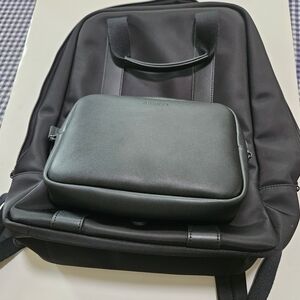 Elegant Black Women's Backpack and Pouch Set